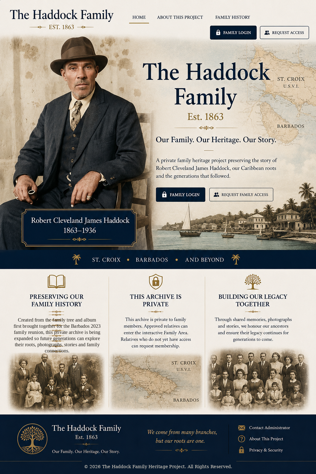 The Haddock Family heritage homepage